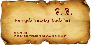 Hornyánszky Noémi névjegykártya